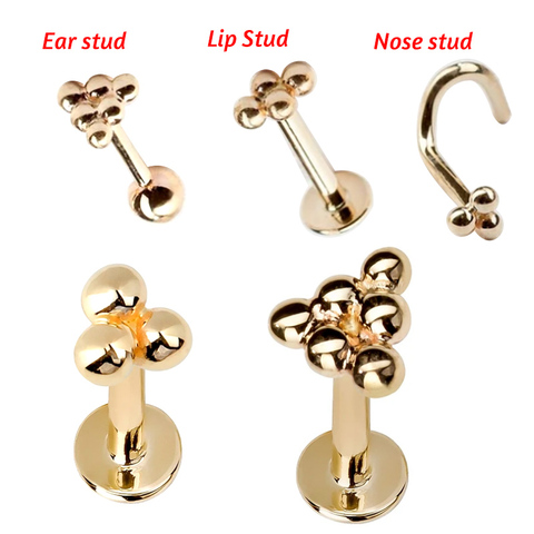 1Pc 16G 6/8mm Internally Threaded Prong Stud Nose Labret Stud Ear Tragus Cartilage Earring Lip Ring Piercing Jewelry Titanium ► Photo 1/6