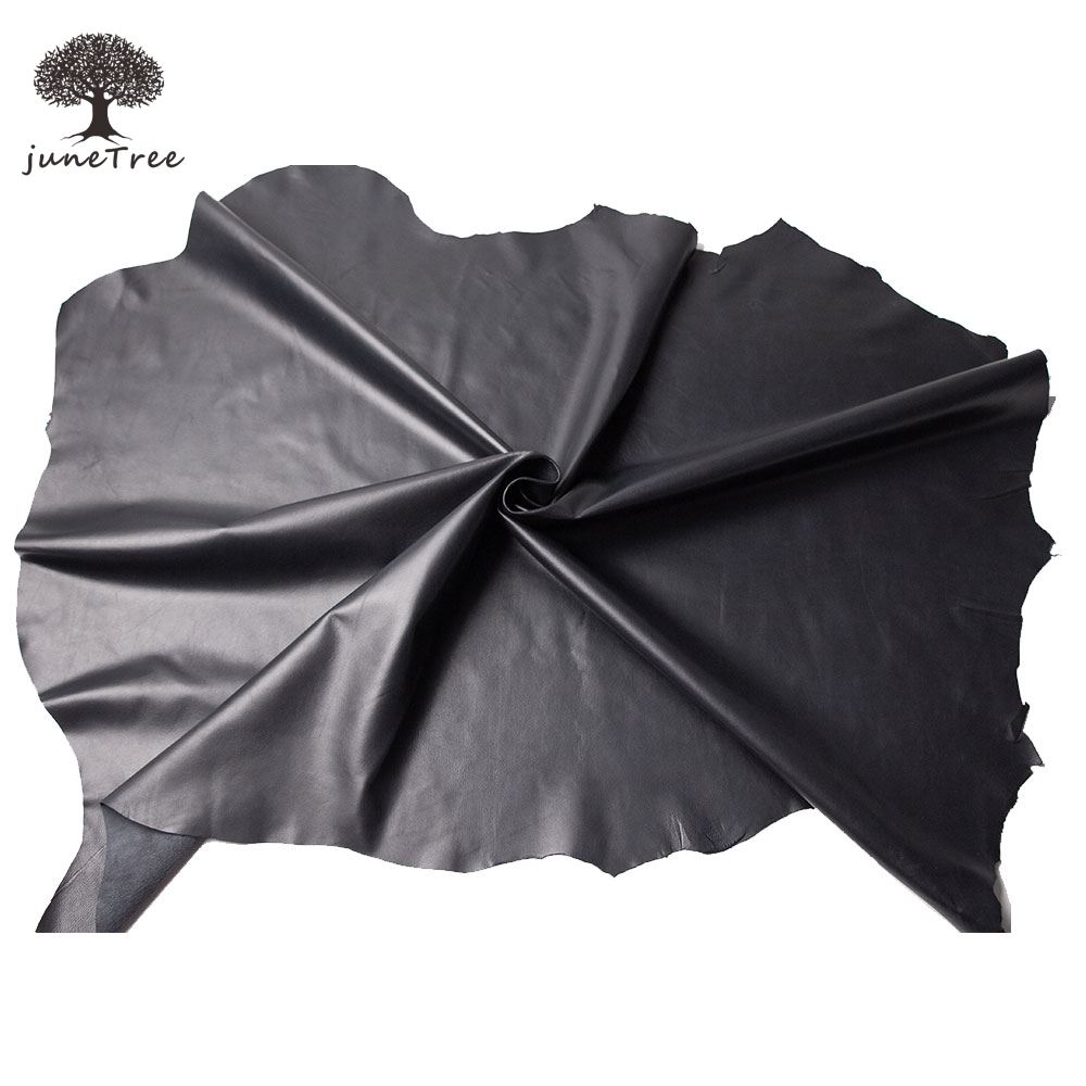 Junetree genuine sheep leather 0.5-0.9mm hide L sheep skin 60x30cm 30x30cm soft black Color leathercraft clothing safa bag ► Photo 1/6
