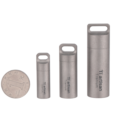 Pure Titanium Mini Sealed Waterproof Storage Pill Box Perfume Case Pendants EDC Tools Eco-friendly Home Outdoor Pill Box ► Photo 1/6