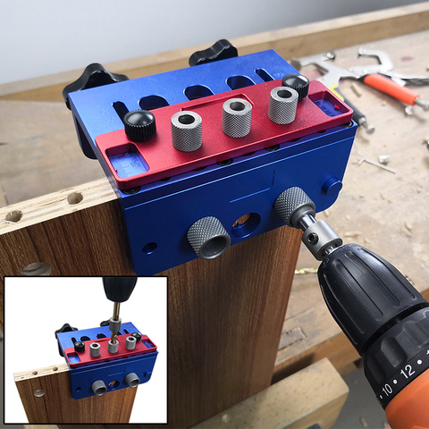 FNICEL 3 In 1 Woodworking Puncher Locator High Precision Dowelling Jig with Metric Dowel Holes Woodworking Joinery ► Photo 1/6