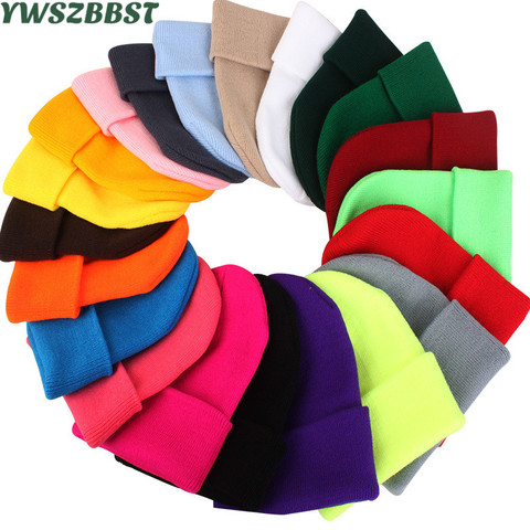 New Winter Knitted Hat for Boys Girls Women Men Unisex Warm Outdoor Autumn Crochet Children Beanies Solid Color Baby Cap ► Photo 1/6