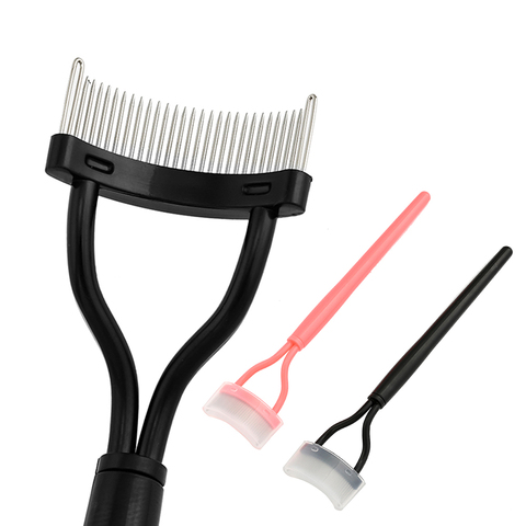 New Black Pink Eyelash Curler Metal Eyelash Brush Comb Portable Lash Separator Foldable Mascara Curl Beauty Makeup Cosmetic Tool ► Photo 1/6