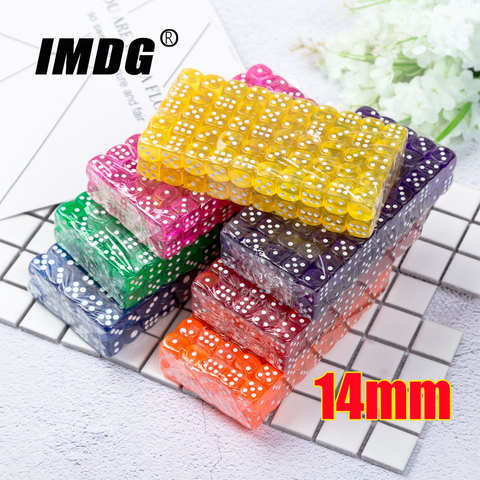 100pcs/pack Colors Acrylic Dice 14mm Transparent Round Corner High Quality Bar ktv Game Dice ► Photo 1/4