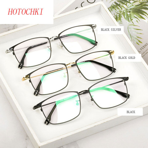 Pure Titanium Glasses Frame Men Square Eyewear  Male Classic Full Optical Prescription Eyeglasses Frames Gafas Oculos EJ85351 ► Photo 1/6