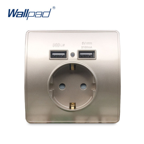 Wallpad Wall Electronic Socket EU Standard Power Outlet With Dual Home Usb Plug Charger Power Socket With USB ► Photo 1/6