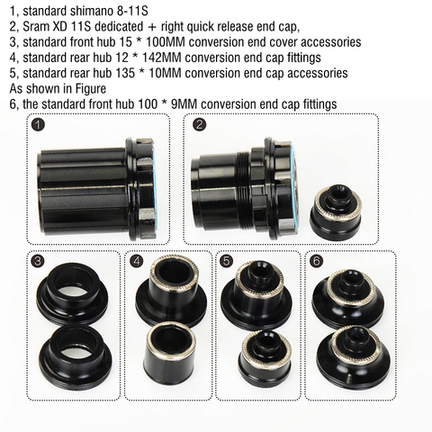 Koozer MTB Bicycle Hubs Converters XM490 XM470 XM460 Hub Caps Mountain Bike Hubs End Cap Adapter QR Or THRU Cap XD Adaptor ► Photo 1/6