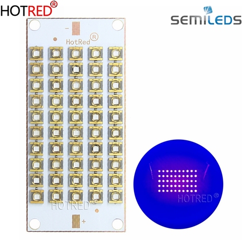 UV Purple USA Semileds LED Chips Lamp 50W100W150W300W 395nm 405nm 420nm 55*25mm Copper Board for 3D Printer Flatbed curing light ► Photo 1/6