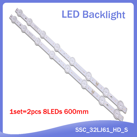 New Kit 2 PCS 8LEDs 600mm LED backlight strip for LG 32LJ510U HC320DXN-ABSL1-A142 SSC_32LJ61_HD S SSC_32LJ61_HD_8LED ► Photo 1/5