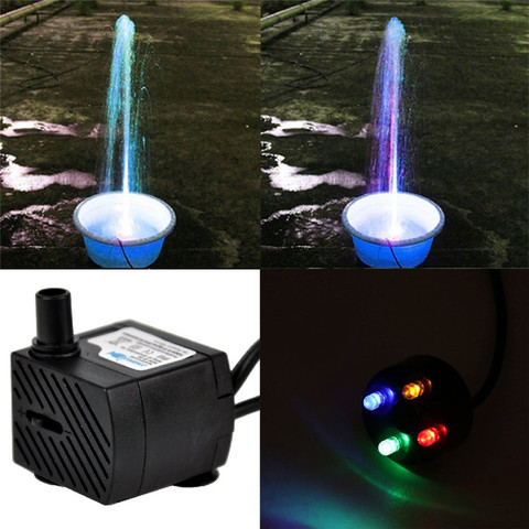 AC 220V 3W 5W Submersible Water Pump LED Aquarium Fountain Fish Pond  Fish Tanks Plants Growth Supplies Tool Aquatic Pet Kit ► Photo 1/6