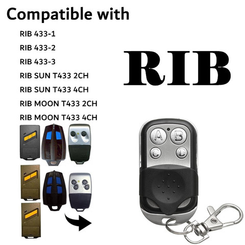 RIB SUN T433-2CH RIB SUN T433-4CH garage door remote control gate control RIB remote garage fixed code remote control ► Photo 1/6