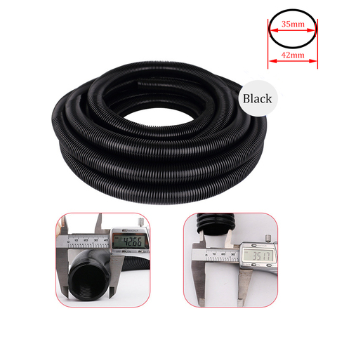 Inner Diameter 35mm Vacuum Cleaner Thread Hose Durable Flexible Replacement Vacuum Tube Bellows Straws Soft Pipe Black ► Photo 1/6
