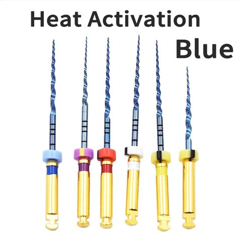 Dental instrument  heat activation blue files endo file engine use rotary files endondontic root canal NITI dentist tool ► Photo 1/6