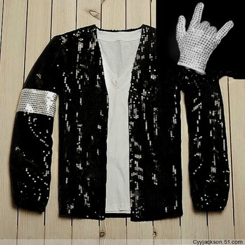 Free shipping Michael Jackson coat Billie Jean style Jacket & glove Modern dance costumes cosplay costume cos clothing ► Photo 1/1