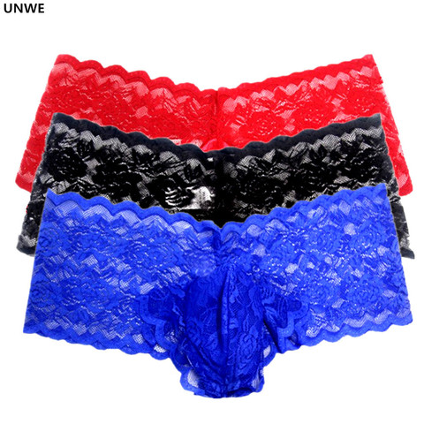 UNWE Gay Mens Sissy Panties Lingerie Plus Size M-XXXL Gay Man Sexy Panty Underwear Sex Erotic Nightclub Briefs Perspective ► Photo 1/6