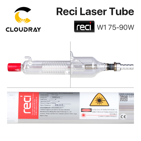 Cloudray Reci W1/T1 75W CO2 Laser Tube Wooden Case Box Packing Dia. 80mm/ 65mm for CO2 Laser Engraving Cutting Machine ► Photo 1/6