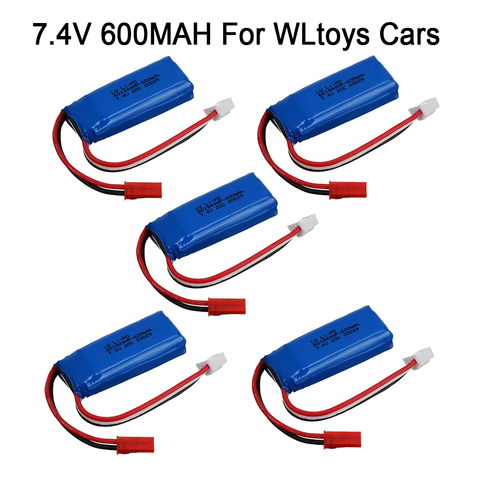 1-10Pcs 7.4V 600mAh Lipo Battery for WLtoys K969 K979 K989 K999 P929 P939 RC Car Parts 2S 7.4v Battery for WLtoys K969 Accessory ► Photo 1/6