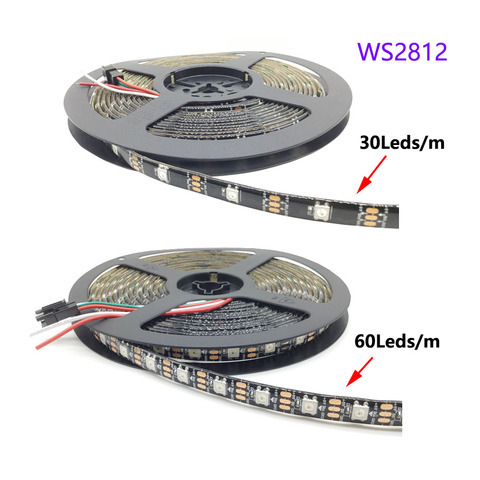 DC5V WS2812 RGB Led Strip Individually Addressable Light Tape 30/60/74/96/144 Pixels/m Black/White PCB IP30/65/67 ► Photo 1/6