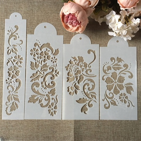 Hot 4Pcs/Set 27.5cm Flower DIY Layering Stencils Wall Painting Scrapbook Coloring Embossing Album Decorative Card Template ► Photo 1/6