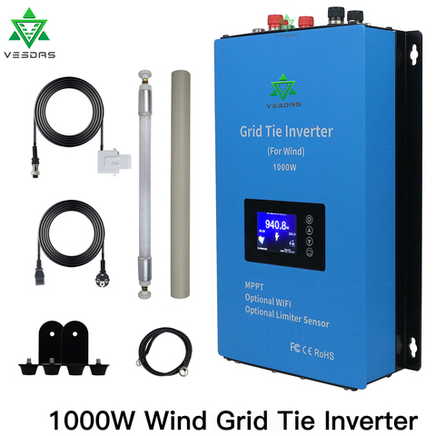 Wind Power Microinverter 1000W Grid Tie Inverter With Dump Load internal limiter 110V 220V AC For 24V 48V Wind Turbine Generator ► Photo 1/6