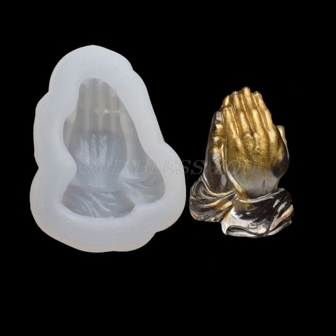 Buddhism Prayer Hand Pendant Silicone Resin Mold Buddha Bead Pendant Resin Casting Mold Jewelry Making Tools Art Crafts ► Photo 1/6