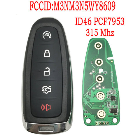 Datong World Car Remote Key For Ford Explorer Edge Flex C-max Taurus 315 Mhz PCF7946 FCC: M3N5WY8609 Smart Control Replace Key ► Photo 1/6