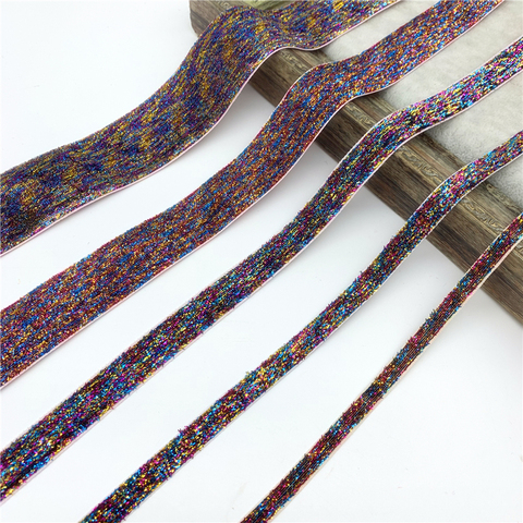 6MM-38MM Rainbow Glitter Velvet Ribbon For Handmade Gift Bouquet Wrapping Supplies Home Party Decorations Christmas Ribbon ► Photo 1/1