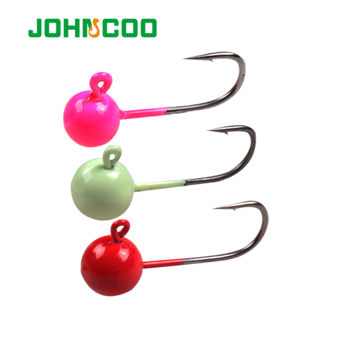 JOHNCOO 10pcs Fishing Jig Head Hook 1g-7g Ball Jig Head Worm Bait Lead Hook Fishing Jigs for Bass Fishing Hook ► Photo 1/6