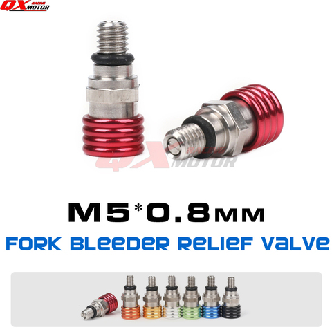 M5*0.8mm Fork Bleeder Relief Valves Fork Relief Valve For CRF YZF KXF RMZ Kayo BSE Dirt Bike Motocross Enduro Supermoto Off Road ► Photo 1/6