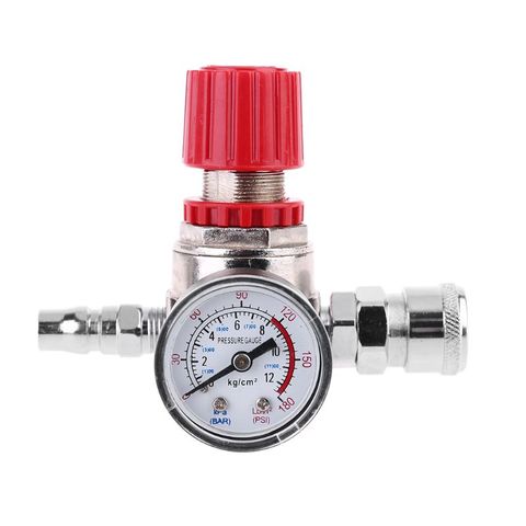 Pressure Regulator Switch Valve Gauge w Male/Female Connector for Air Compressor 964E ► Photo 1/6