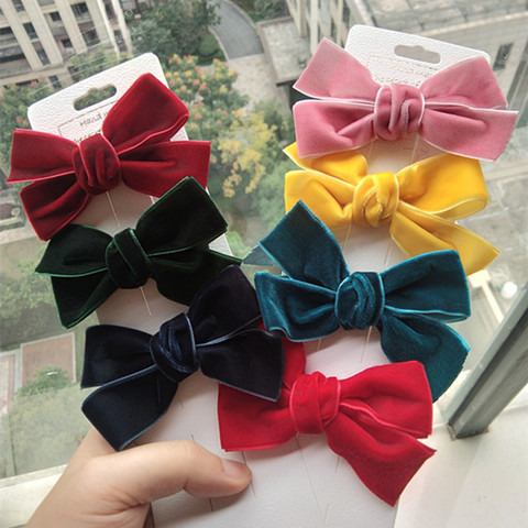 3PCS Velvet Bow  hair Clip Girls Bow Tie Hairpins Korean High Quality Bow Hair Clip Prom Fashion Hair Accessories ► Photo 1/6