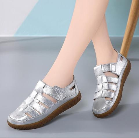 Women Oxford Sandals New Female Genuine leather Shoes Summer gladiator Sandals Ladies Soft Flat Sandals Women platform Sandalias ► Photo 1/6