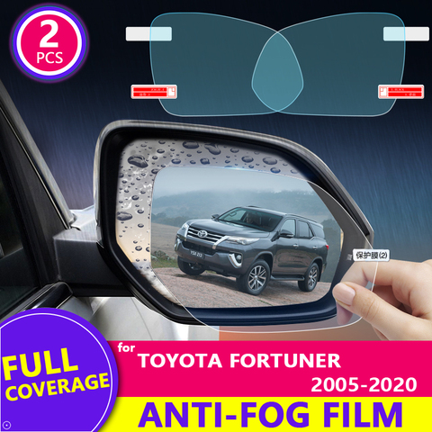 Full Cover Anti Fog Rainproof Film for Toyota Fortuner 2005 -2022 AN50 AN60 AN150 AN160 Hilux SW4 SR5 Rearview Mirror Protective ► Photo 1/6