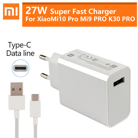 Xiaomi Original Quick Charger 27W QC 4.0 Turbo Charger Type-C For Mi 9 SE Mi9 Mi10 Pro Redmi Note 8 K20 K30 Pro MIX 3 Mi Pad4 ► Photo 1/6