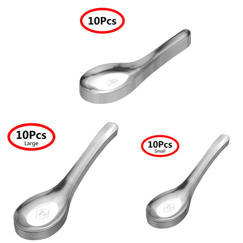 304 Stainless Steel Spoons With Long Handle Korean Soup Spoon Dinner Spoons Rice/Salad Kids Ice Cream Dessert Spoon Tableware ► Photo 1/6