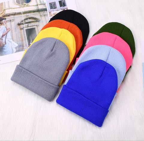 Winter Hats for Unisex New Beanies Knitted Solid Cute Hat Lady Autumn Female Beanie Caps Warmer Bonnet Men Casual Cap Wholesale ► Photo 1/6