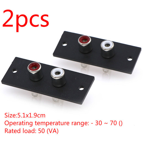 2pcs 2 Way Copper Core RCA Terminal Wall Panel Plate Input Phono Chassis Socket Audio AV Adapter ► Photo 1/6