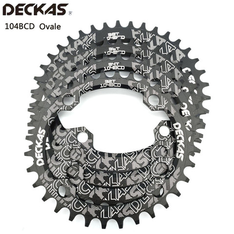 Deckas Oval Chainring MTB Chain Bike Mountain Bike Ring BCD 104mm 32/34/36/38 T Ultralight Pedal Plate Bracket Parts 104bcd ► Photo 1/6