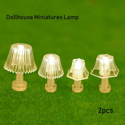 2pcs 1:20 1:25 Mini DIY Lighting Table Lamp Kid Toys Miniatures Dollhouse Accessories Doll House Bedroom Floor Lamp ► Photo 1/6