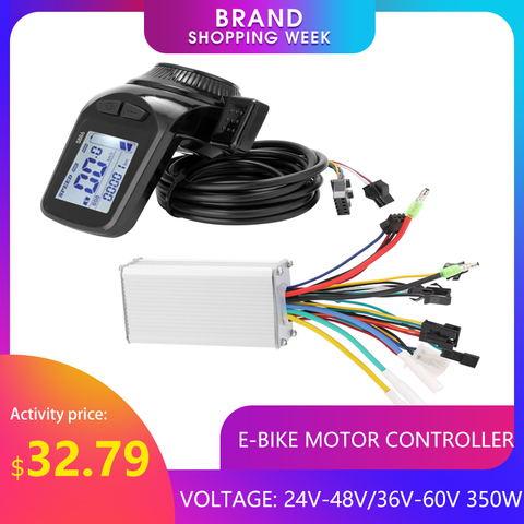 350W 24-48V/36-60V Motor Brushless Controller LCD Display Panel Thumb Throttle Electric Bicycle Scooter Brushless Controller Kit ► Photo 1/6