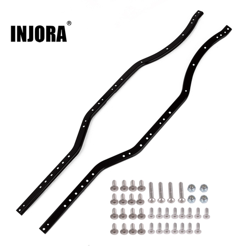 INJORA 2PCS Metal Black Girder Side Frame Chassis for RC Crawler SCX10 & SCX10 II 90046 90047 ► Photo 1/6