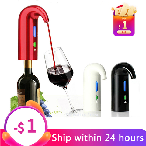 Portable electric wine pourer, Smart Wine Decanter Automatic Red Wine Pourer Aerator Decanter Dispenser Wine Tools Bar Accessori ► Photo 1/6