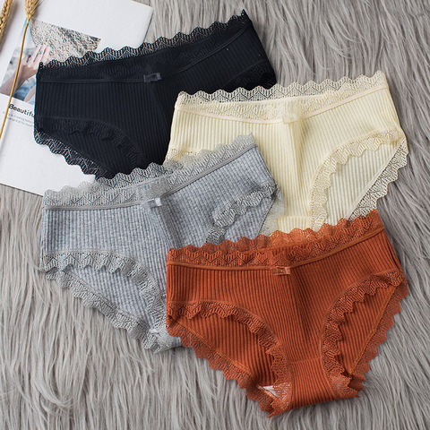 3PCS/Lot Women Seamless Cotton Panties Mid Waist Underwear Brethable Female  Underpants Comfort Briefs Lingerie