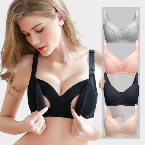 maternity nursing bra pregnant women mother mama open breast bra cotton wire free sleep underwear lactating nursing bralette ► Photo 1/6