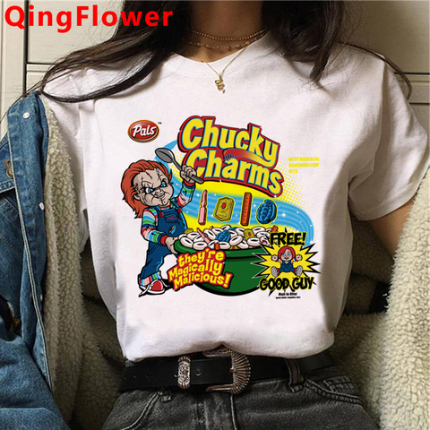 Chucky Harajuku Funny Cartoon Horror T Shirt Women Harajuku Ullzang Graphic T-shirt Vintage Anime Tshirt Fashion Top Tees Female ► Photo 1/6