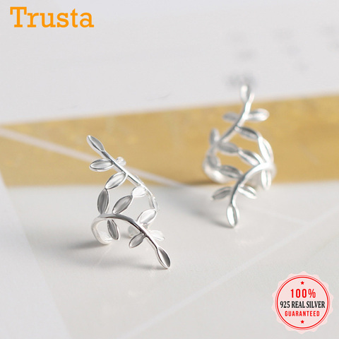 Trusta 100% 925 Sterling Silver Hollow Branch Ear Cuff Clip on Earrings For Women Girl Without Piercing Earings Jewelry DS748 ► Photo 1/6
