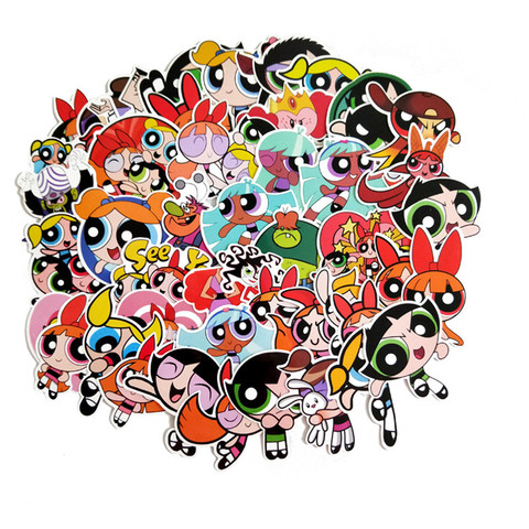 Buy Online Td Zw 50pcs Cartoon Funny Powerpuff Girls Stickers Diy Guitar Waterproof Decal Laptop Motorcycle Luggage Snowboard Car Sticker Alitools