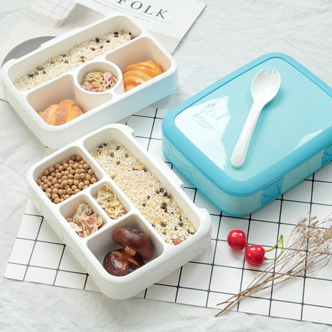 TUUTH Microwave Lunch Box Portable Multiple Grids Bento Box for School Student Kids Children Dinnerware Food Storage Container ► Photo 1/6
