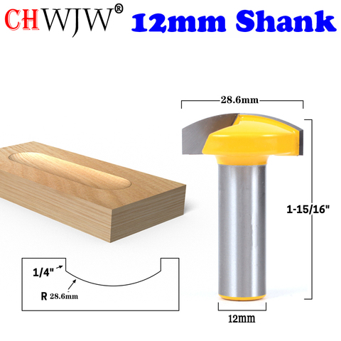 CHWJW 1PC 12mm Shank Horizontal Crown Router Bit CNC Router Bit Large Bowl Router Bit knife Woodworking cutter ► Photo 1/4