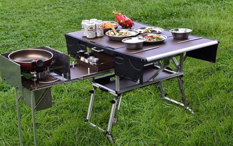 4-7 Person Bulin C650 Outdoor Mobile Kitchen Foldable Gas Stove Desk for Camping Hiking Picnic Cookware Set with Folding Stool ► Photo 1/6