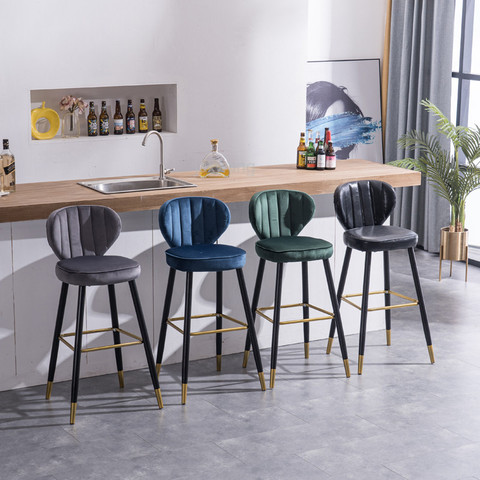 Buy Online Modern Chair Bar Stools High Stools Coffee Shop Bar Chair High Chairs Barstools Light Luxury Bar Front Desk Chair Bar Stool Alitools